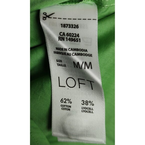 LOFT Green Sleeveless Pullover Blouse Women’s Size M Lightweight Chic Top NWT - Picture 3 of 7